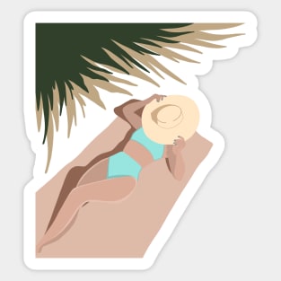 Woman at the beach 5 Sticker